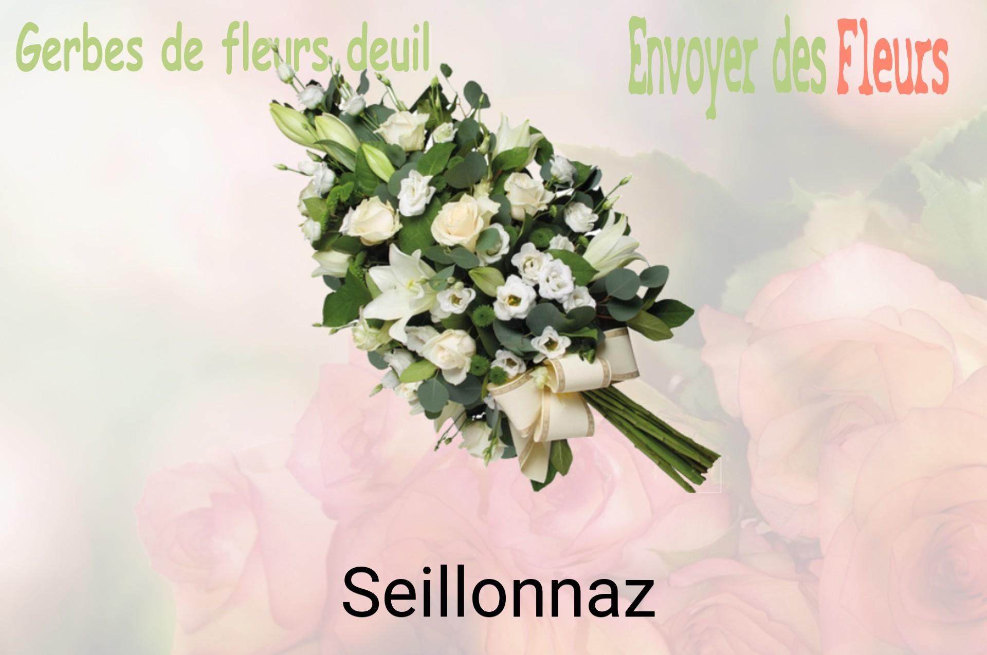 Gerbe de fleurs de deuil livrée à Seillonnaz